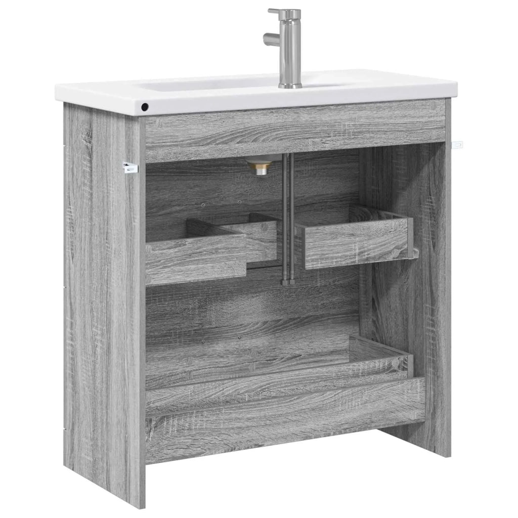 Set di mobili per il bagno Sonoma grigio 81 x 40 x 84,5 cm 3404379