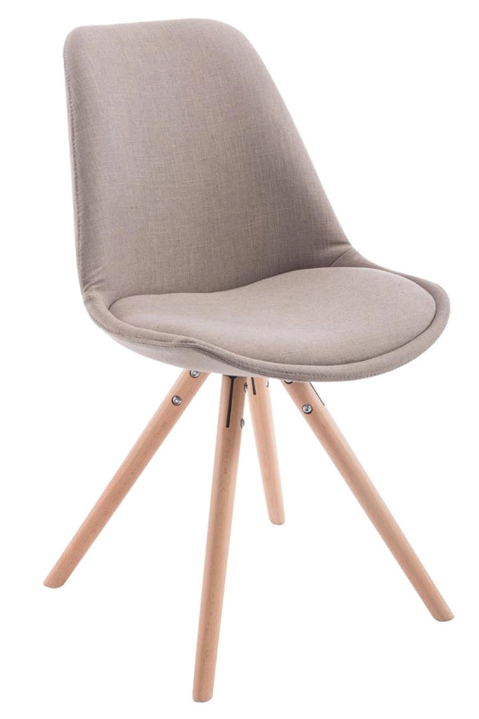 Sedia Toulouse in stoffa gambe tonde Tortora,natura