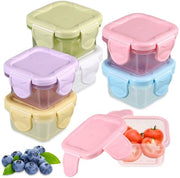 Set di conservazione con 6 piccoli contenitori in plastica con coperchio, contenitori per conservazione con coperchio, set di contenitori per conservazione, contenitori per conservazione piccoli 60 ml per il conservazione di alimenti.