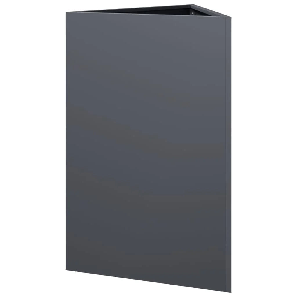 Fioriera rialzata per piante fiori giardino terrazze set da 2 triangolare 50 x 43 x 75 cm acciaio antracite 02_0039104