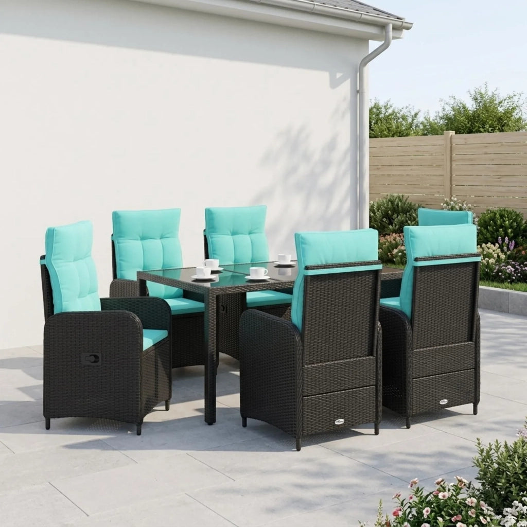 Set da pranzo per esterni 7 pz polyrattan 3422303