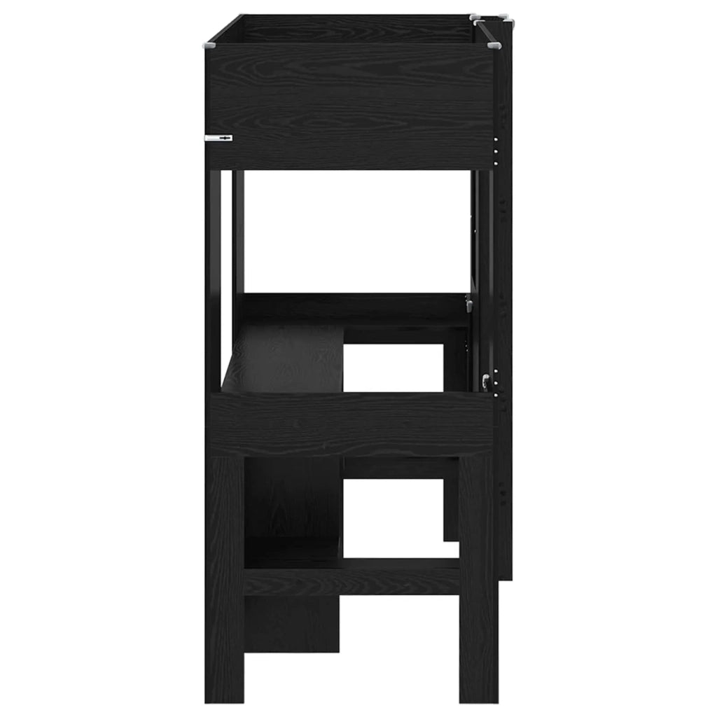 Struttura letto a castello con scrivania Rovere Nero 3410428
