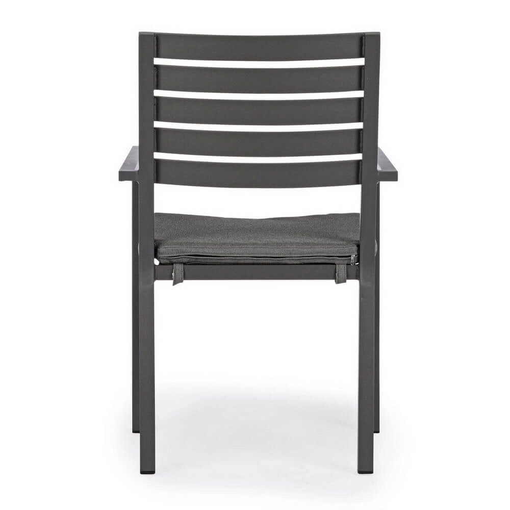 Set di 4 Sedie da Esterno in Alluminio con Braccioli e Cuscino - HEAVENLY