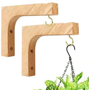 Due attaccapianti per piante, 15*12cm Attaccapianti decorativi in legno con viti per lanterne da giardino, cesta per uccelli, decorazione di vaso, Portata massima 30kg