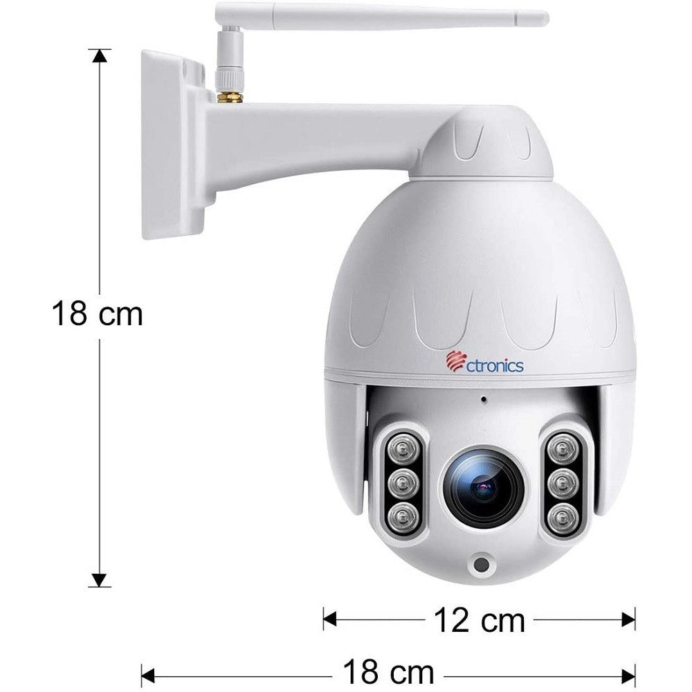 Trade Shop - Telecamera Wifi Esterna Senza Fili 5mp Ptz Ip Dome Sorveglianza 5 X Zoom Ottico -