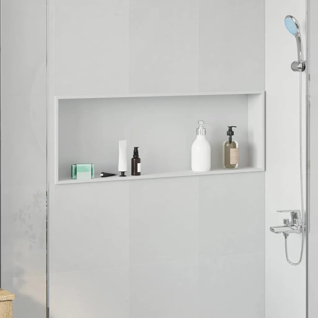 Nicchia per doccia Bianco 90 x 30 x 9,5 cm Acciaio inossidabile CFW7203704