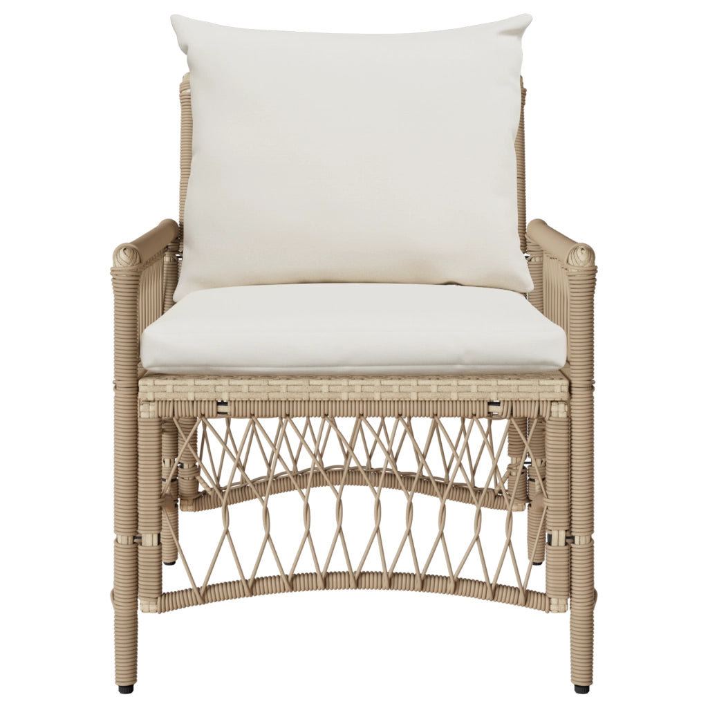 Sedia da Giardino con Cuscini Beige 60x70x78 cm in Rattan Sintetico