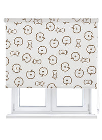 VIEWTEX Tenda a rullo Jazz Printed Bianco e Marrone 90 X 250cm - Made in Europe - 5 anni di Garanzia