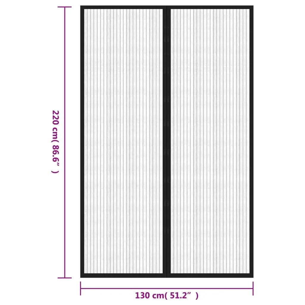 Tende Antimosche 2 pz per Porte con Magneti Nere 220x130 cm CFW3923574