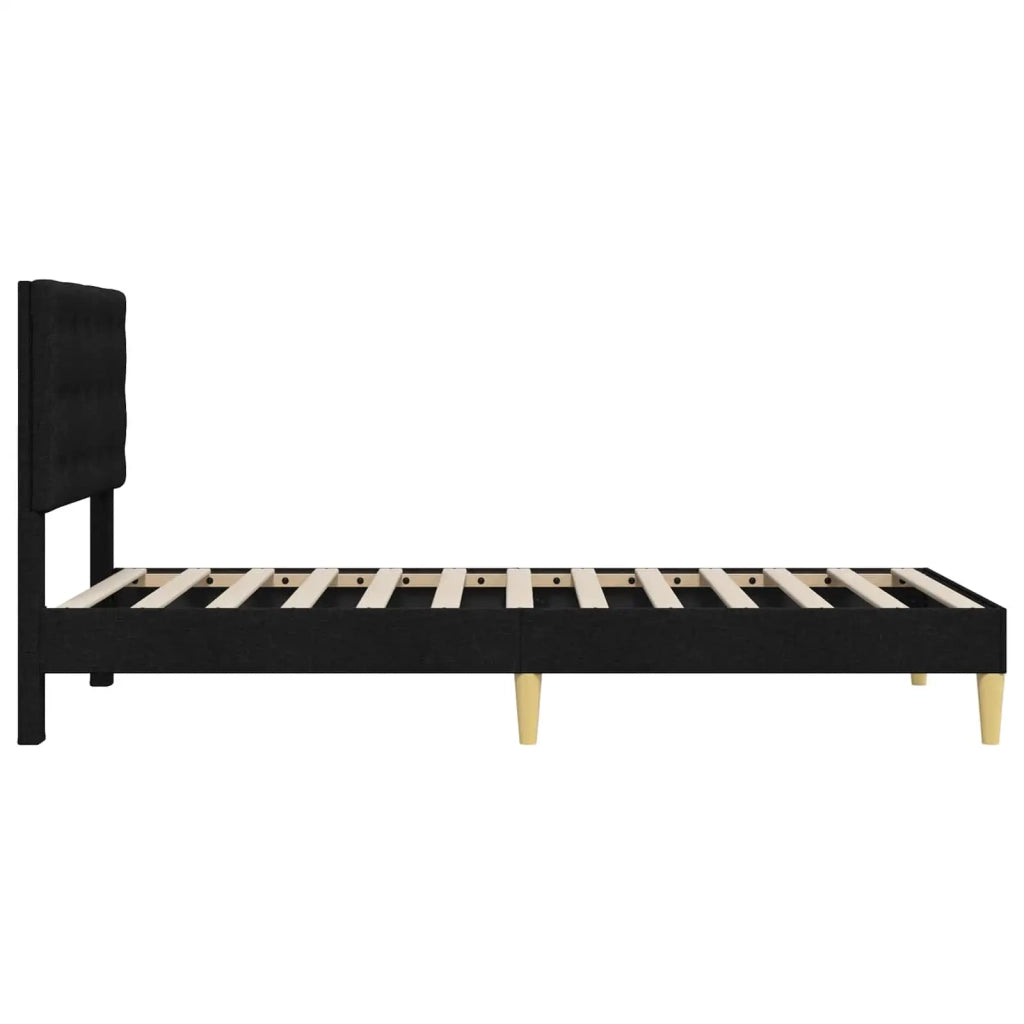 Struttura del letto con testiera Nero 90 x 190 cm Tessuto 42027763