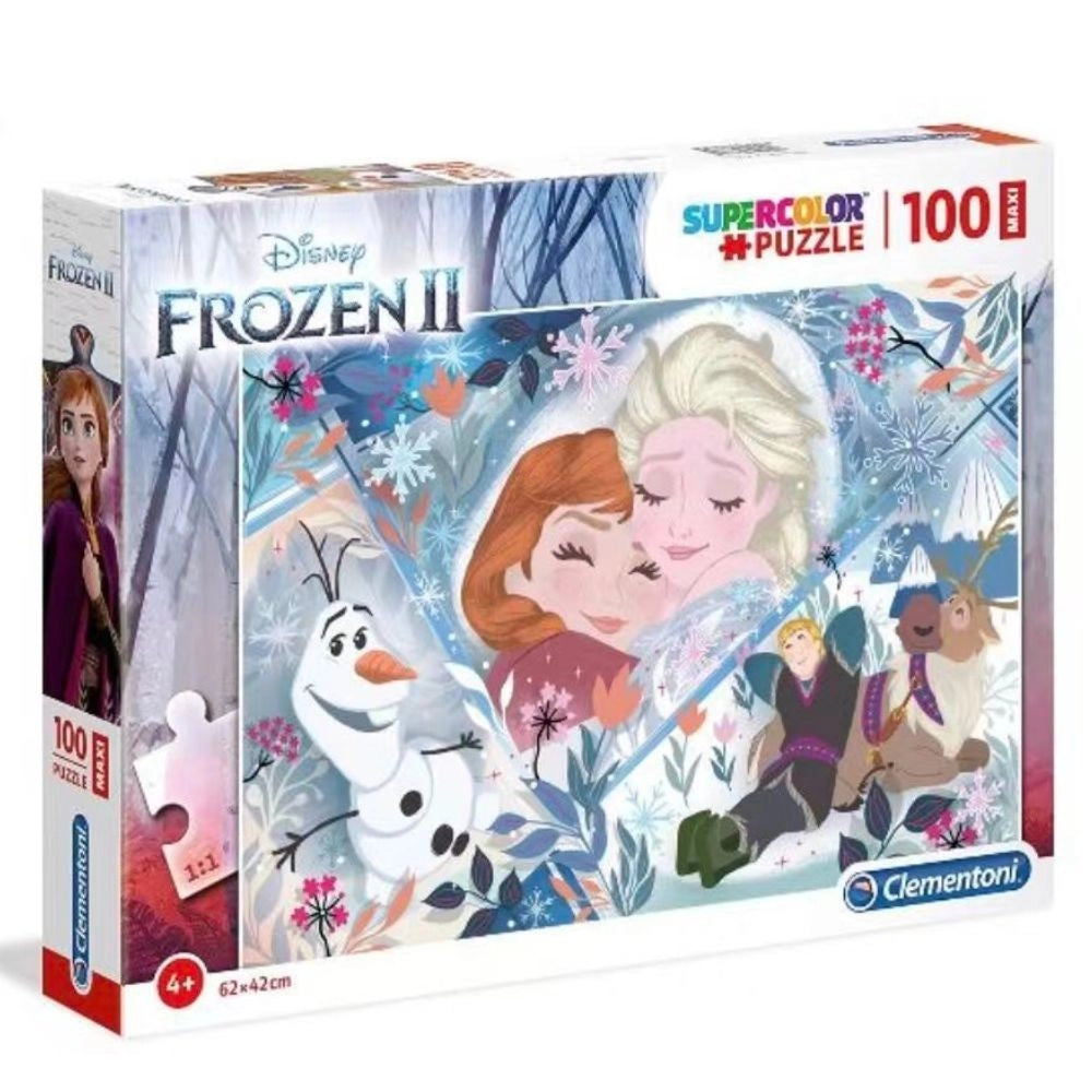 Trade Shop - Disney Supercolor Puzzle Frozen La Regina Di Ghiaccio Elsa Olaf Anna 100 Pezzi -