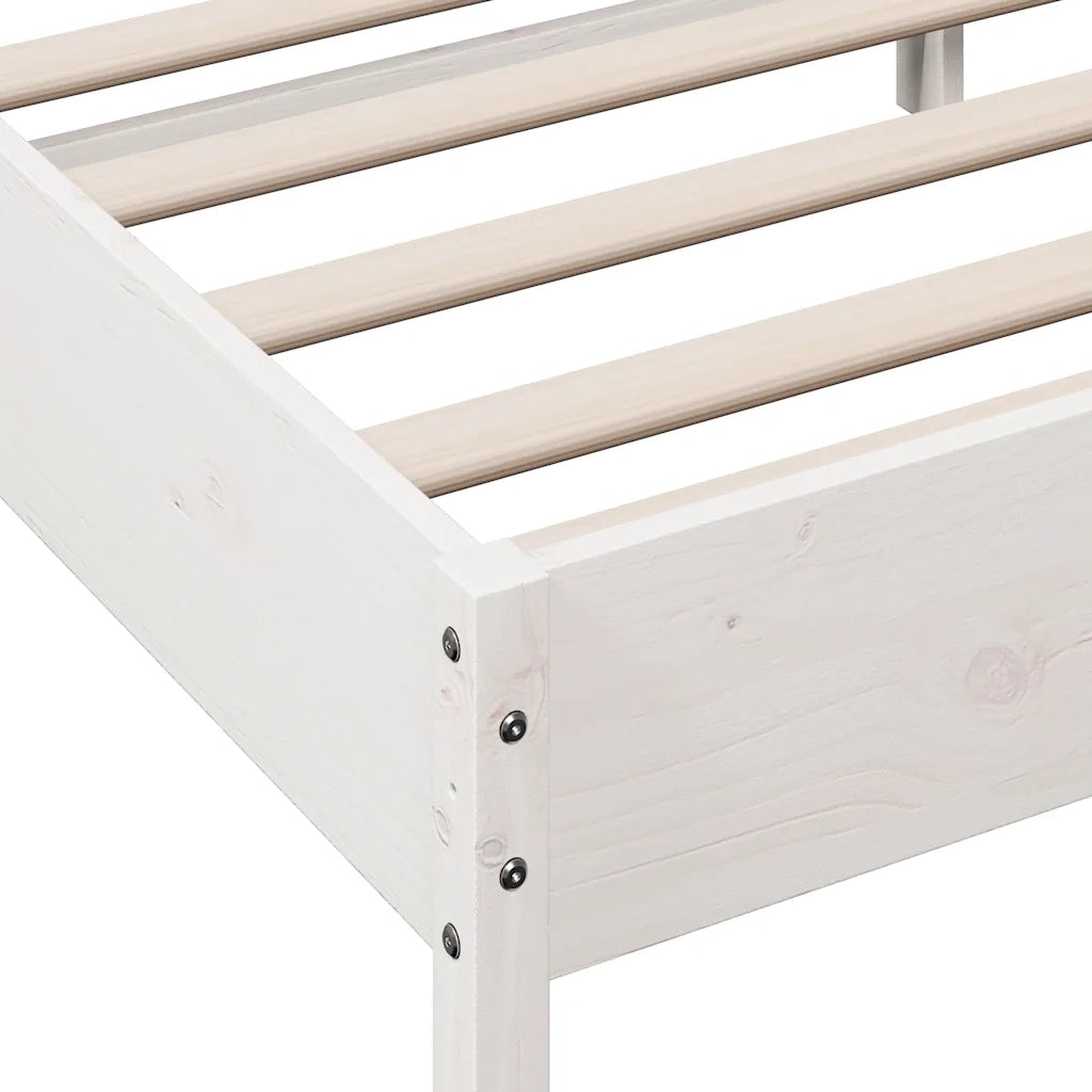 Giroletto senza Materasso Bianco 180x200 cm Legno Massello Pino