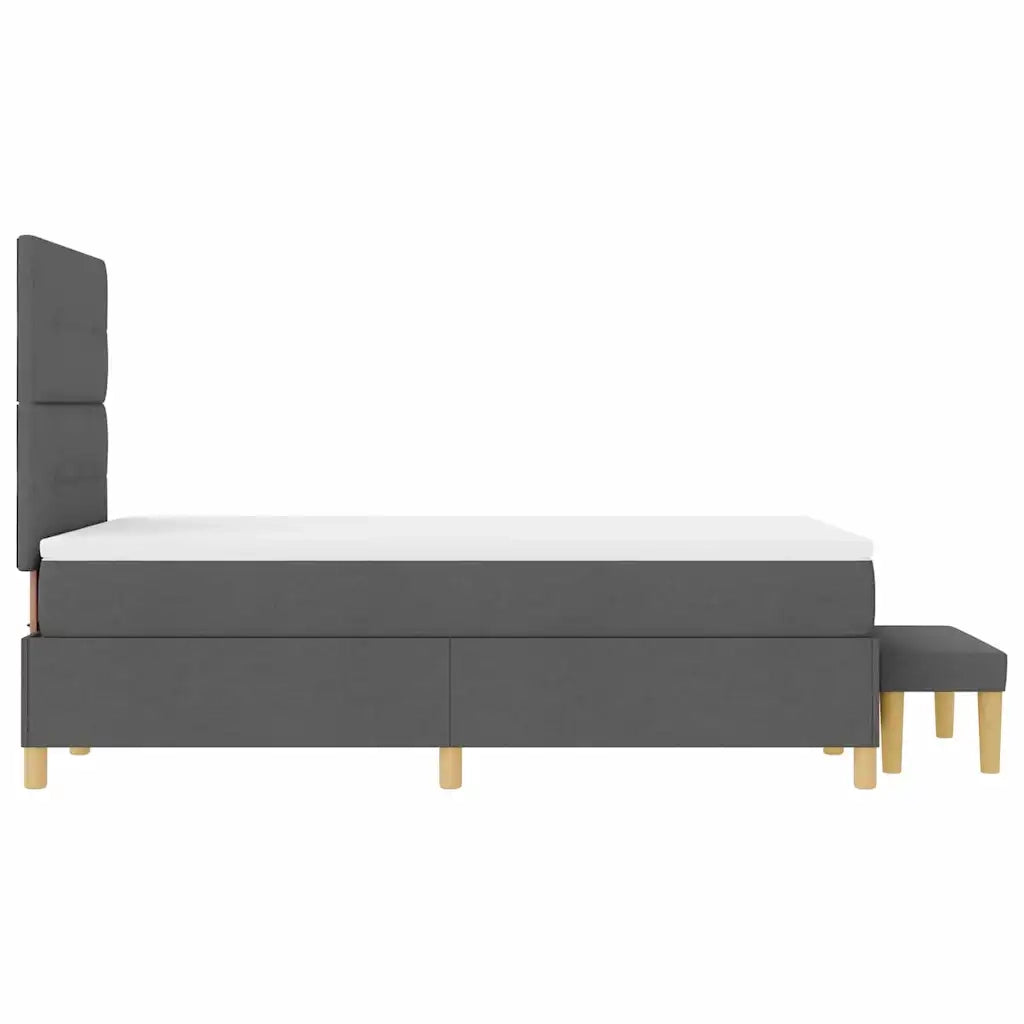 Letto a molle con materasso Grigio scuro 120 x 190 cm Tessuto 3344283