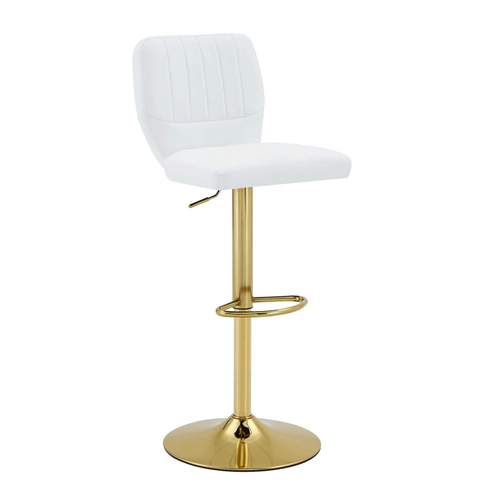 BARHOCKER Girevole 360° regolabile 62-83 cm in PU bianco e oro