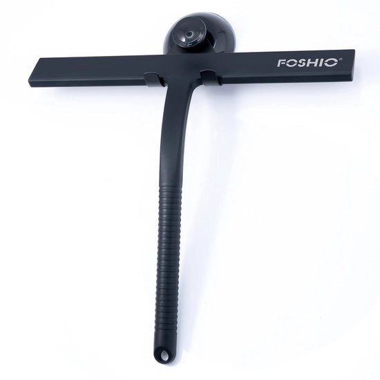 Douchewisserset in silicone con presa potente, con nucleo in acciaio inossidabile per la pulizia della doccia, della vasca, del vetro e della superficie in vetro (nero)