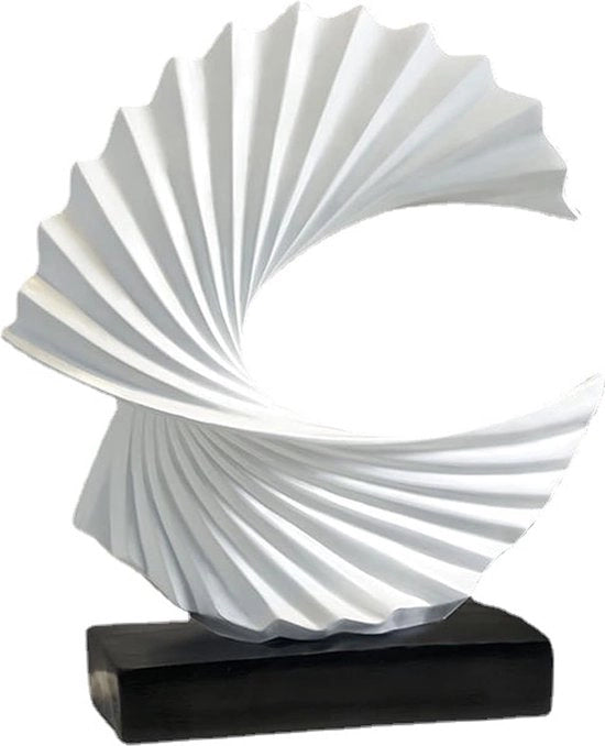 Decorazione di Stile Abstracto in Bianco, Arte Decorativa per Camera da Letto, Appartamento, Soggiorno, Decorazione per Libreria, Sculture e Statue per Ufficio, Materiale Hars, Altezza 28 cm