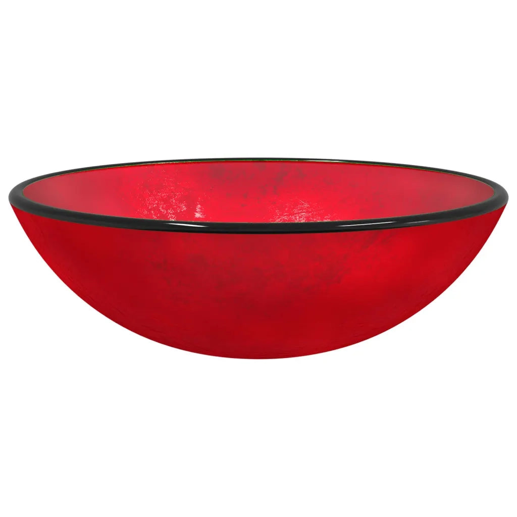 Lavandino in Vetro Temperato 42x14 cm Rosso CFW9663755
