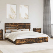 Letto con Contenitore con testiera Rovere fumé 180 x 200 cm
