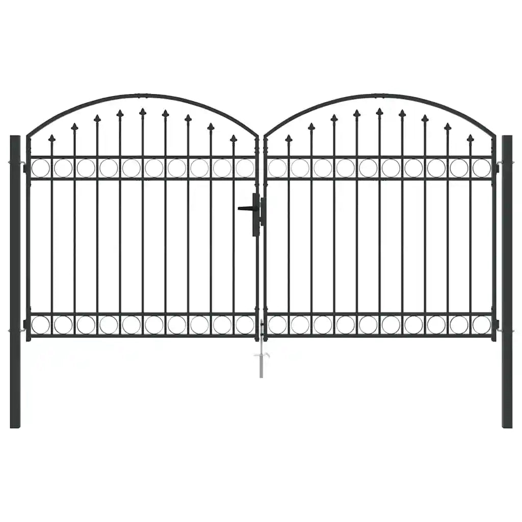 Cancello per recinzione ASSEN 301 x 200 cm Acciaio Grigio 42008935