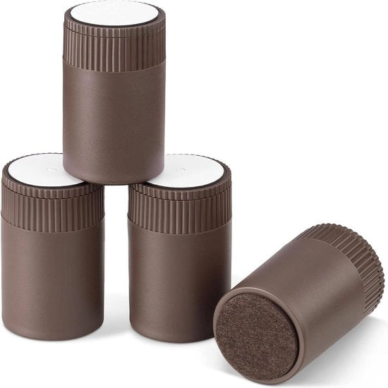 Set di sostegni per mobili da 4-4x gambe rotonde regolabili - 95 a 105 cm di altezza - Adesivo auto-attacco - Dimensione L