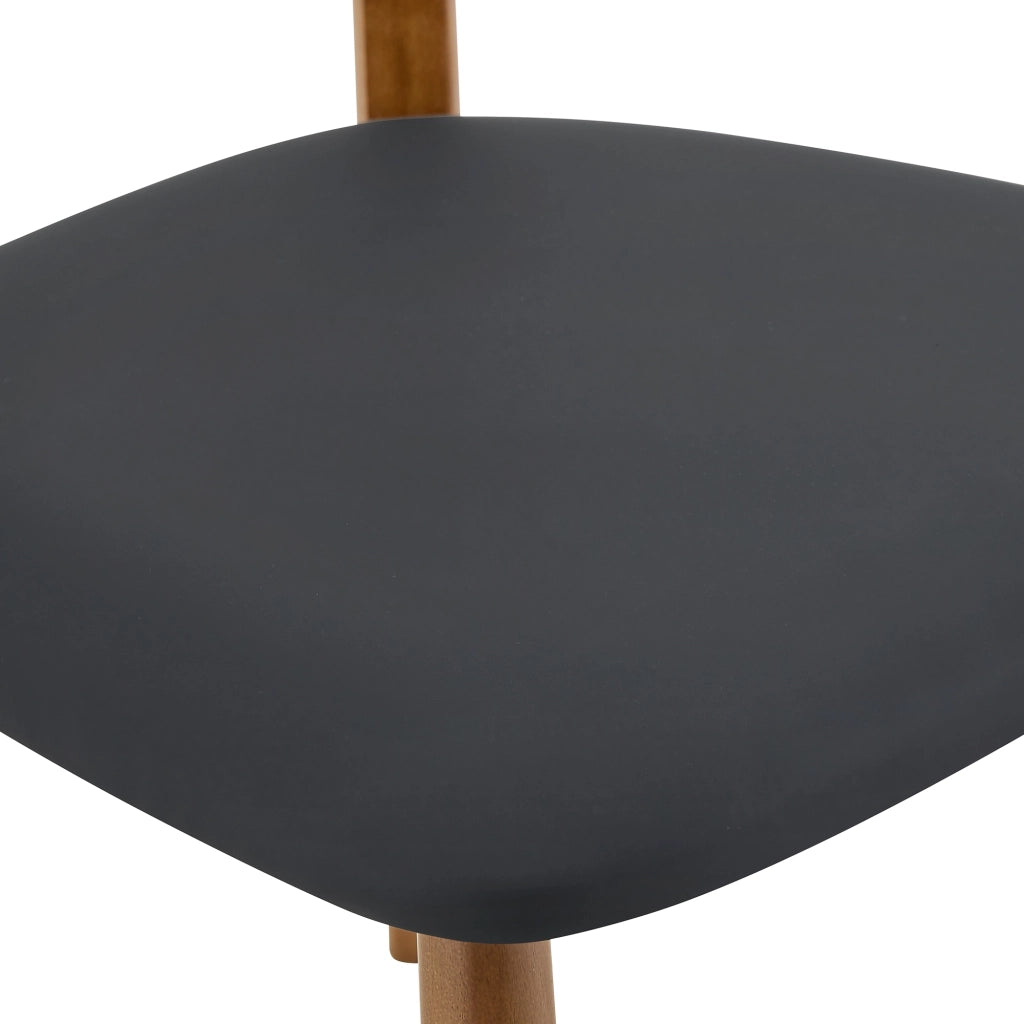 Set 2 sedie da pranzo scandinave in legno con seduta imbottita, nero