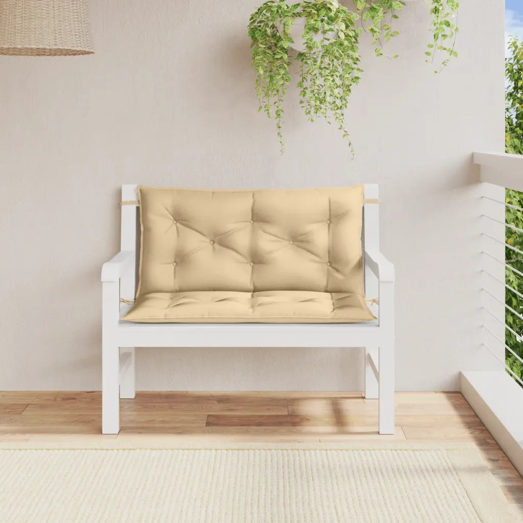 Cuscini Panca Giardino 2 pz-Set di 2 Cuscini per panchina da esterno Beige M¨¦lange 100x50x7cm Tessuto