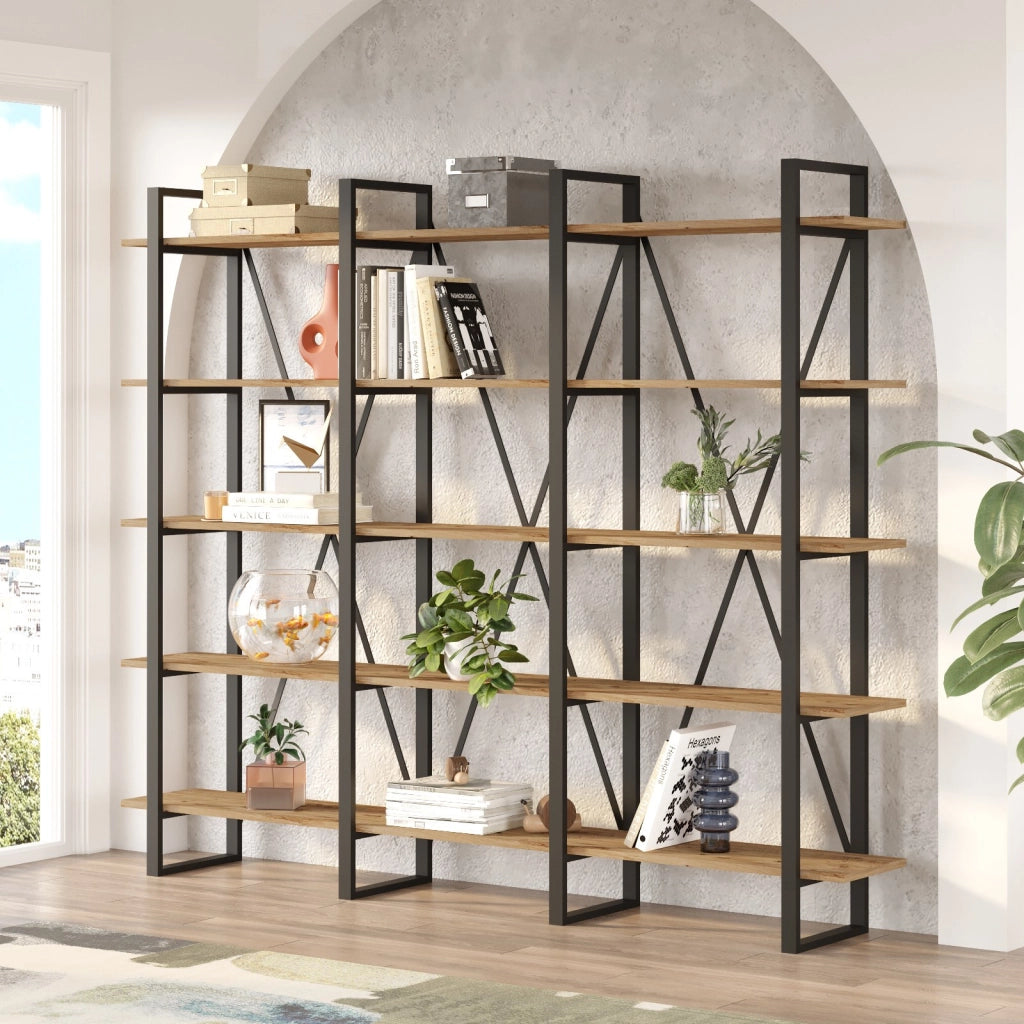 Libreria in legno "ML4" - 219 x 34 x 180 cm - Pino atlantico