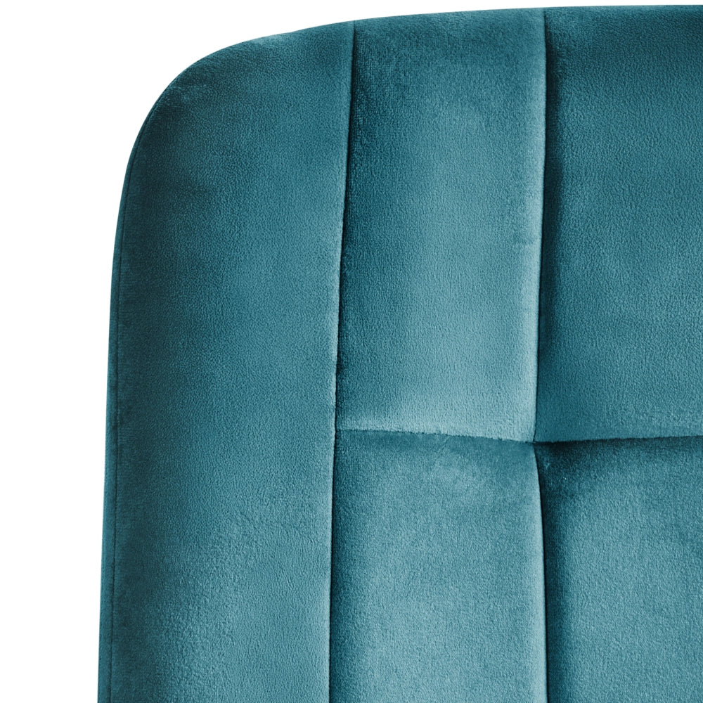 Sedia da ufficio con seduta e schienale in velluto verde acqua girevole regolabile in altezza moderna per ufficio domestico