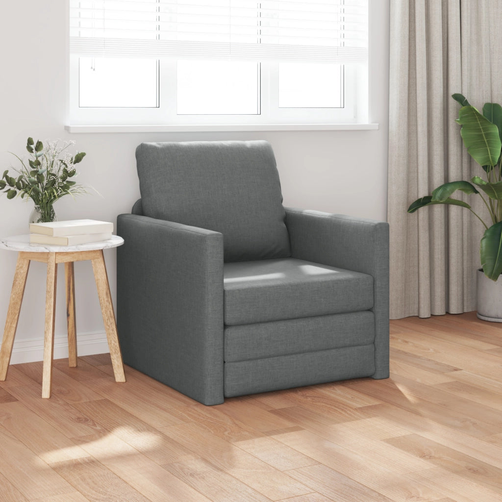 Sofa Bed Flooor 2-in-1 Grigio Scuro 74x77x81 cm Tessuto