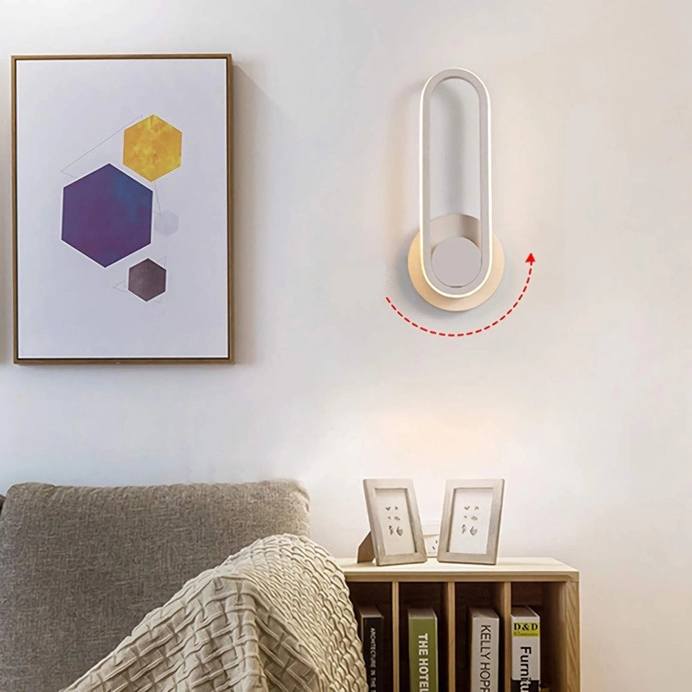 Trade Shop - Applique Da Parete Led 13 W Ovale Verticale Orientabile Bianco Luce Fredda 50339 -