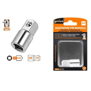 Trade Shop - Adattatore Attacco Quadrato 1/2" Per Chiavi A Bussola 3/8" Sfera A Molla 57216 -