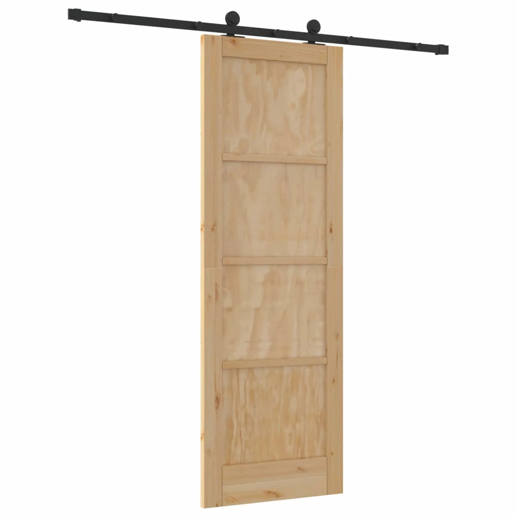 Porta scorrevole Naturale e Nero 73,5 x 211 cm