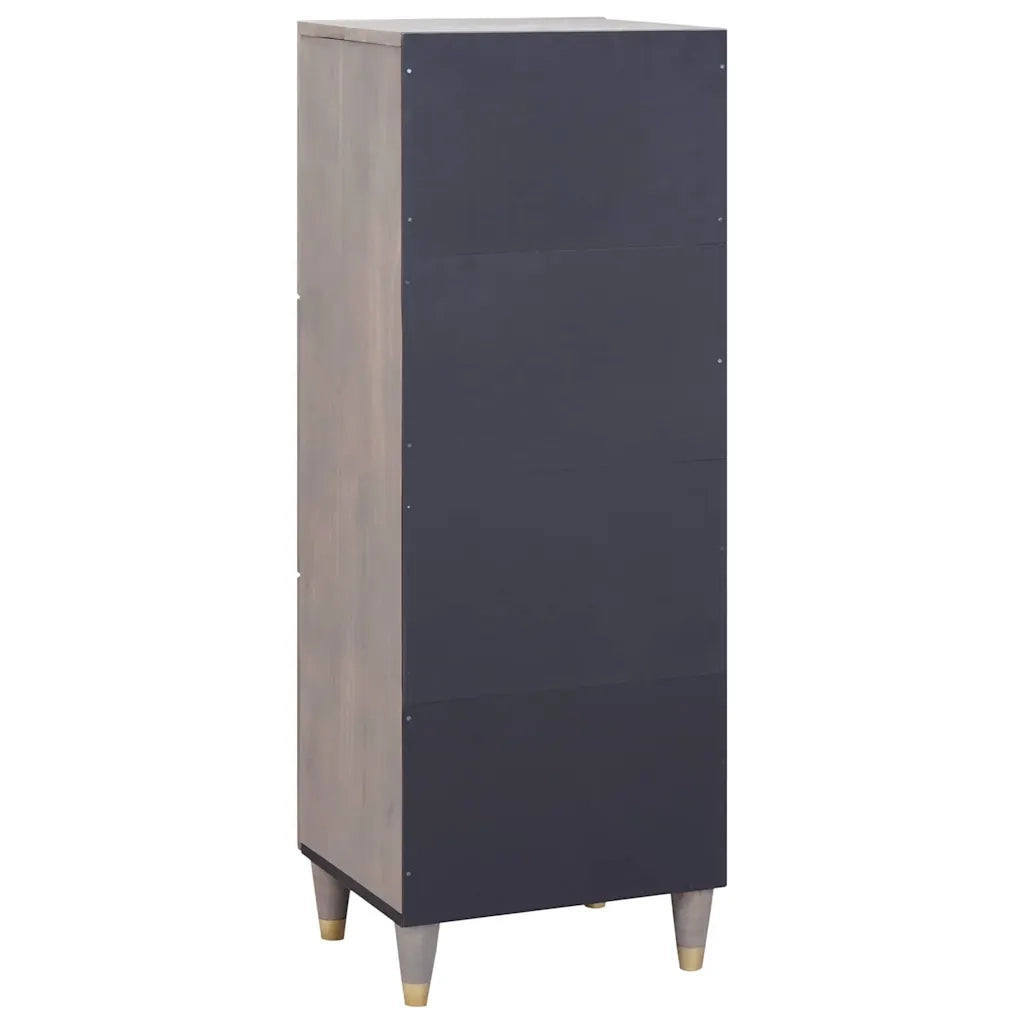 Credenza-Buffet-Armadio da cucina Grigio e Oro 40 x 33 x 110 cm Legno di mango massello