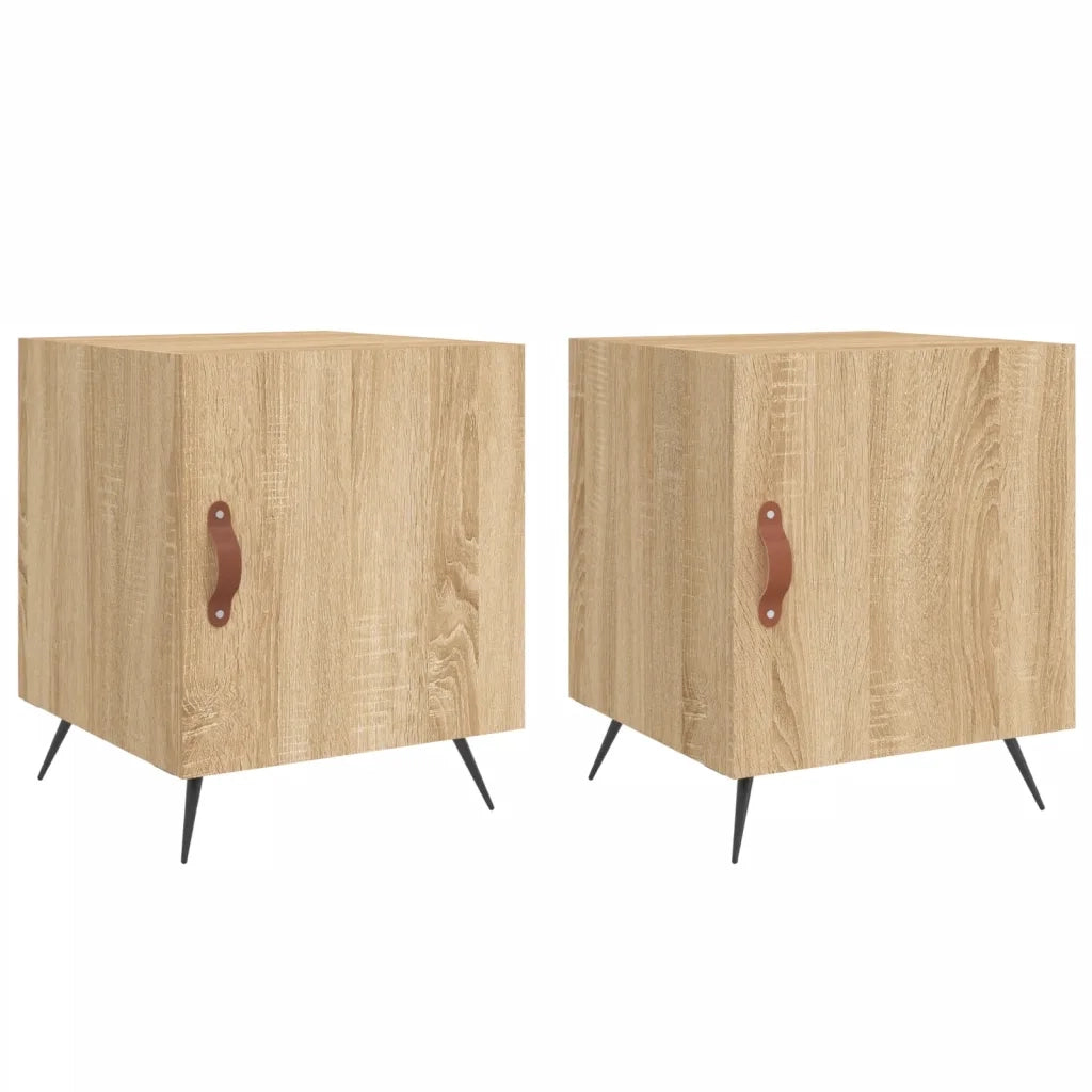 Comodini 2 pz-Set di 2 Tavolino da notte Rovere Sonoma 40x40x50 cm in Legno Multistrato 159447
