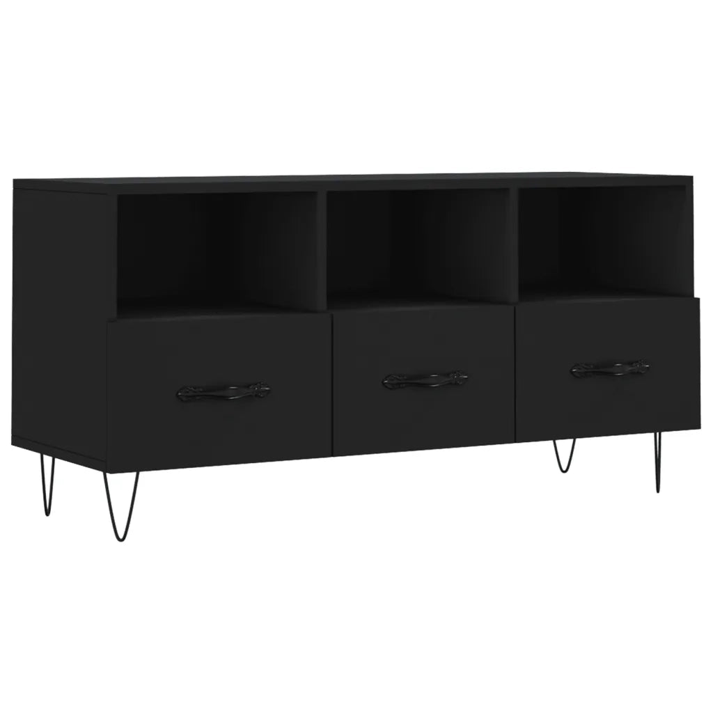 Mobile Porta TV Nero 102x36x50 cm in Legno Multistrato