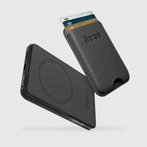Etres Powerbank 5000mAh Wireless Magnetico combo Wallet Black