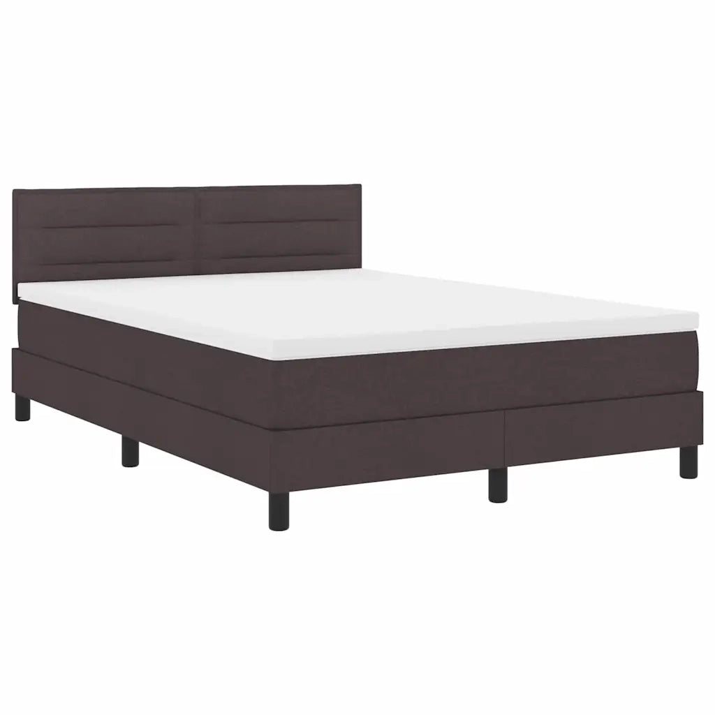 Letto a molle con materasso Marrone Scuro 140 x 200 cm Tessuto 3342138