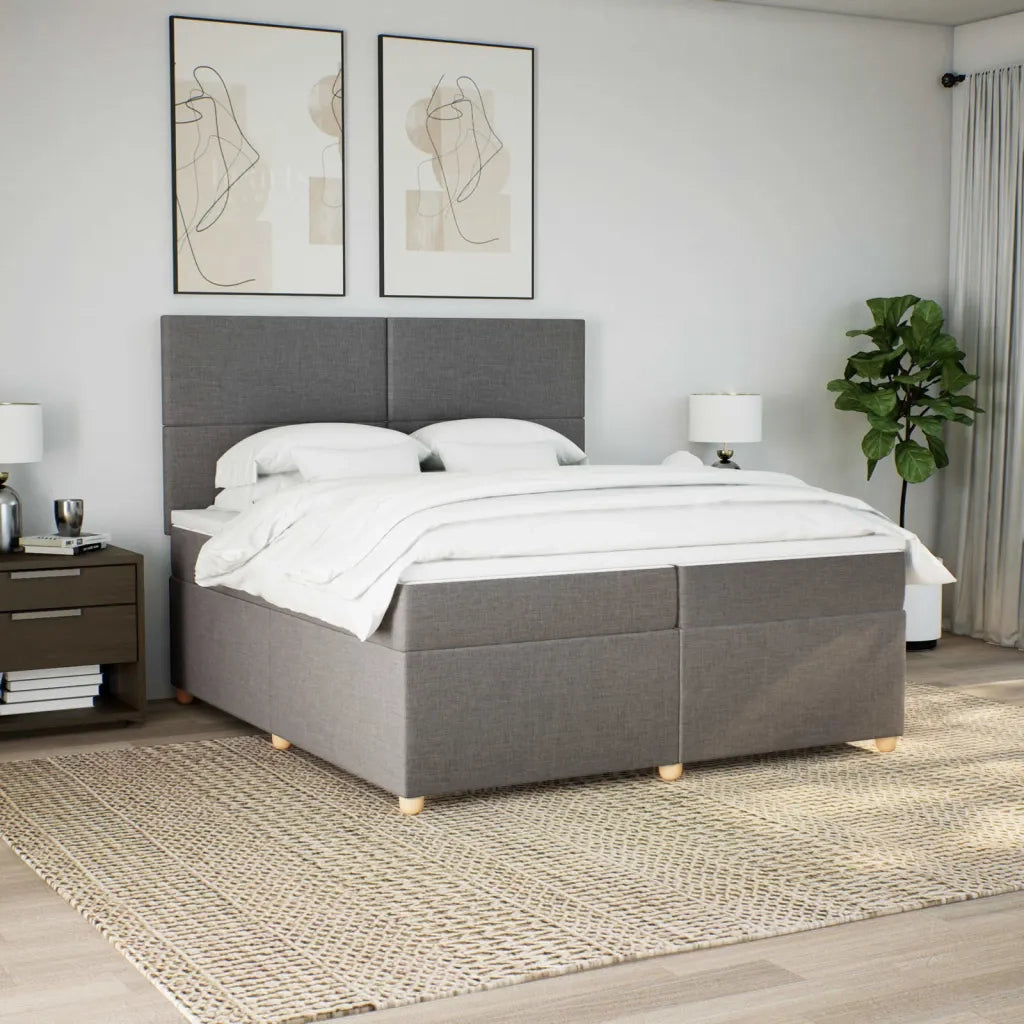 Giroletto a Molle con Materasso Tortora 200x200 cm in Tessuto 3293684