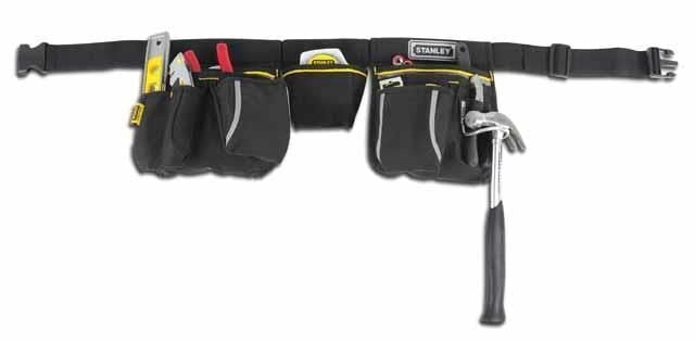 Stanley 1-96-178 FatMax Fodero Porta Utensili Doppio 9 Tasche Nylon Cordura 600D colore Nero Giallo