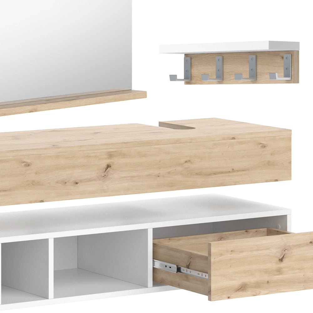 Vicco Set di mobili da bagno Bianco 4 parti