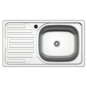 Lavello incasso cucina acciaio 76x43.5 una vasca e gocciolatoio sinistro SA07SX Samet
