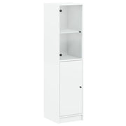 Credenza | Madia | Buffet da pranzo | Armadio da pranzo con Anta in Vetro Bianca 35x37x142 cm