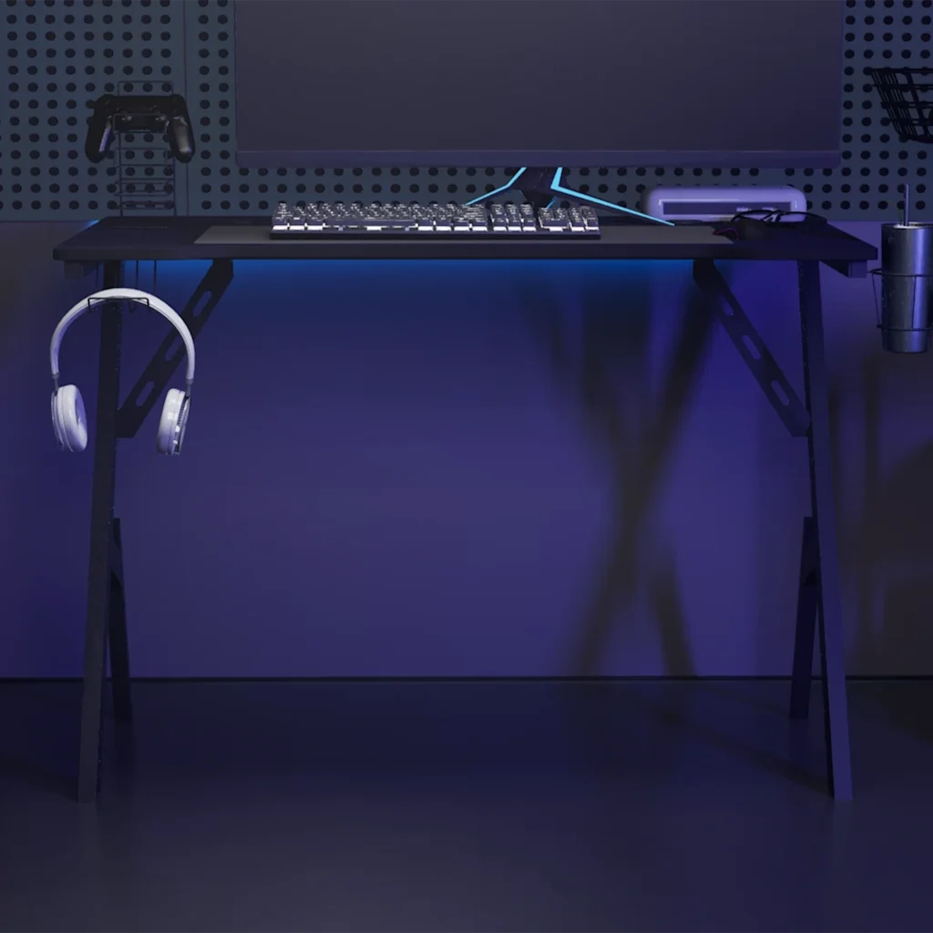 Scrivania da Gaming con Gambe a Y Nera 110x60x75 cm 325406