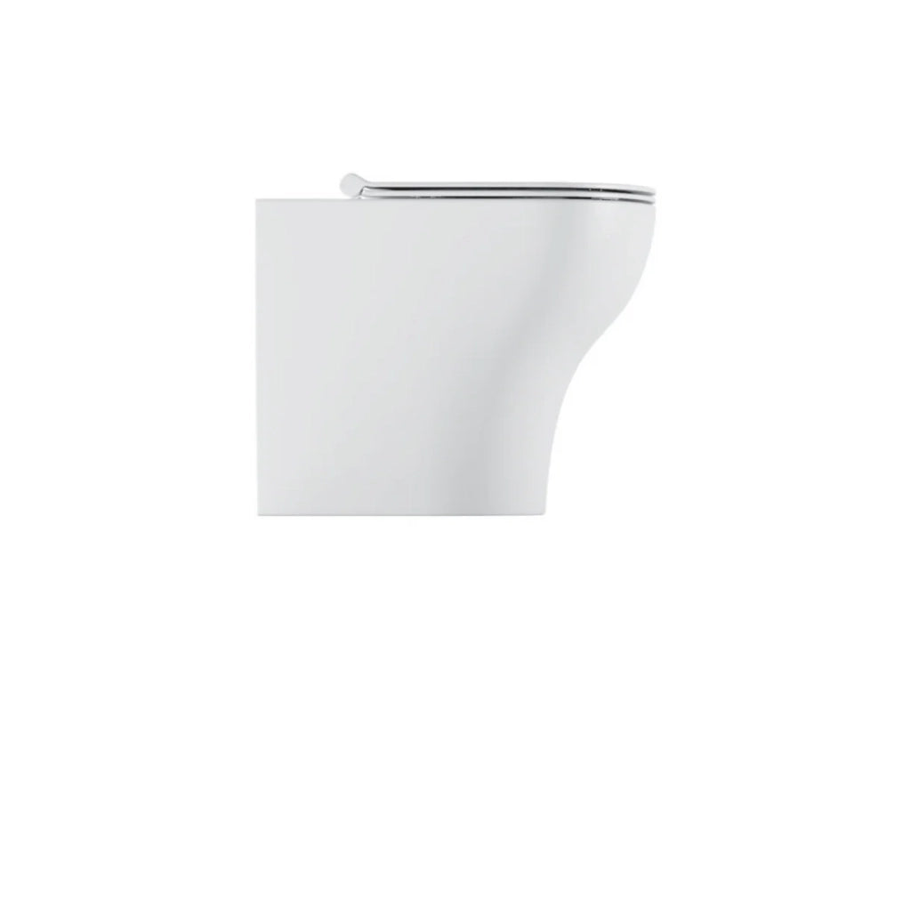 Coppia Di Sanitari Alice Ceramica Da Terra Filo Muro Senza Brida Bianco Lucido "Unica"