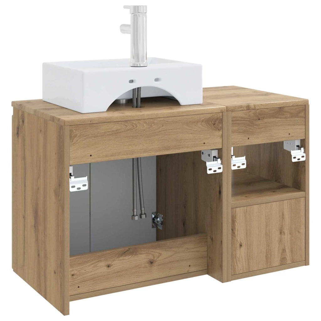 Set di mobili per il bagno 2 pz Rovere Artigianale 3404063