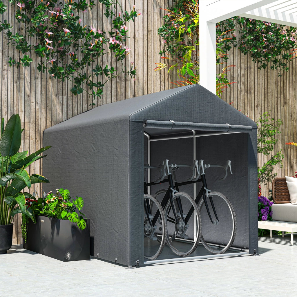 Tenda da giardino garage per bici ¨C zephmum ¨C grigio acciaio galvanizzato