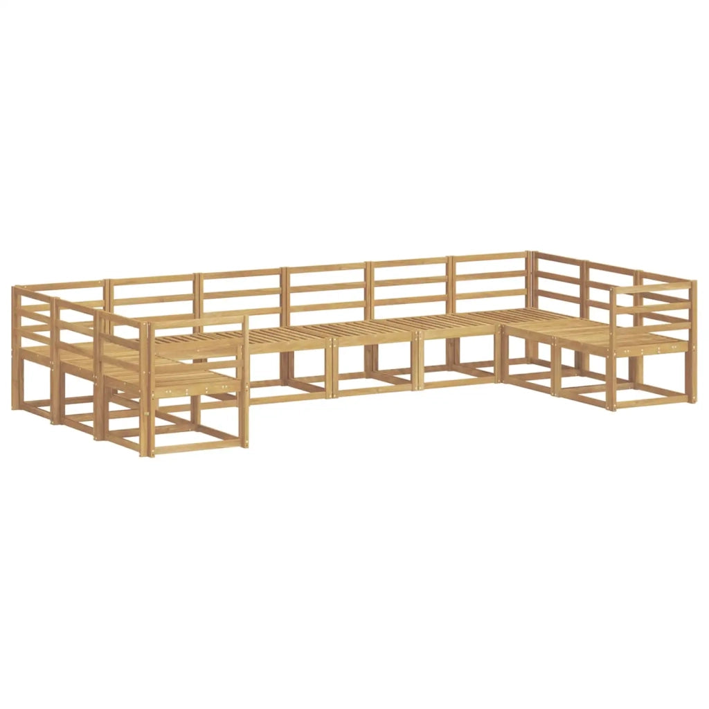 Set di divani da esterno 10 pcs Bianco Legno di Acacia Massello 3388273