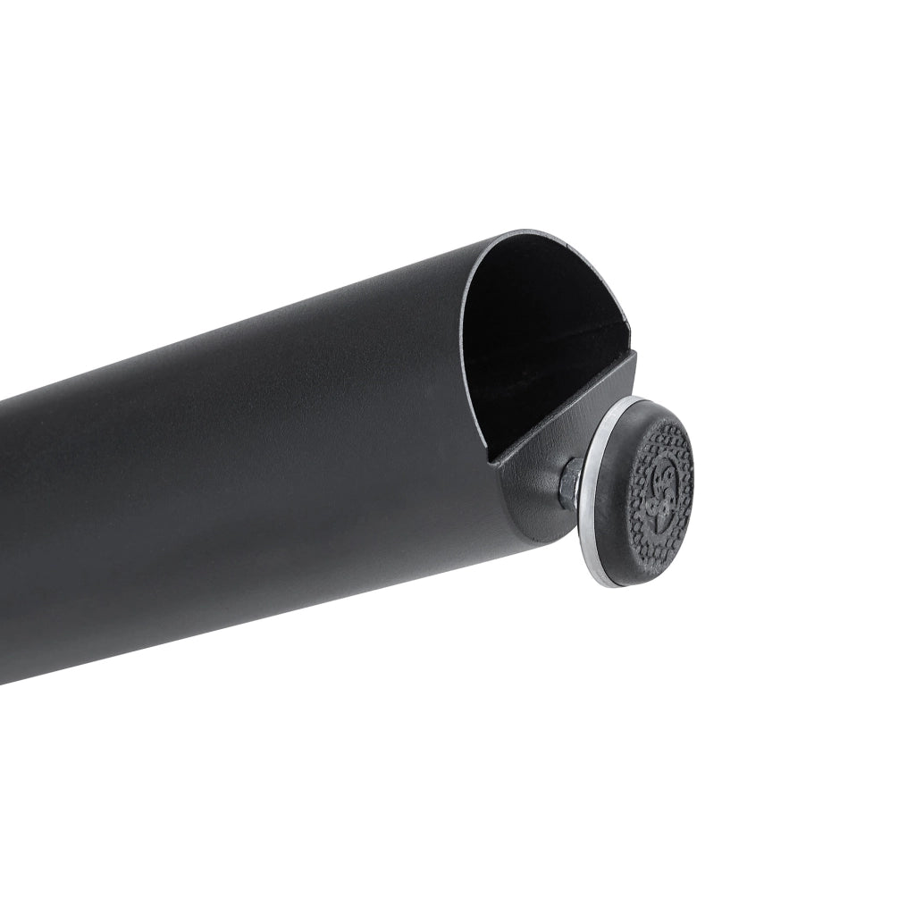 Tavolino basso rotondo con base in metallo a 3 gambe incrociate per soggiorno e camera, in MDF, nero e noce
