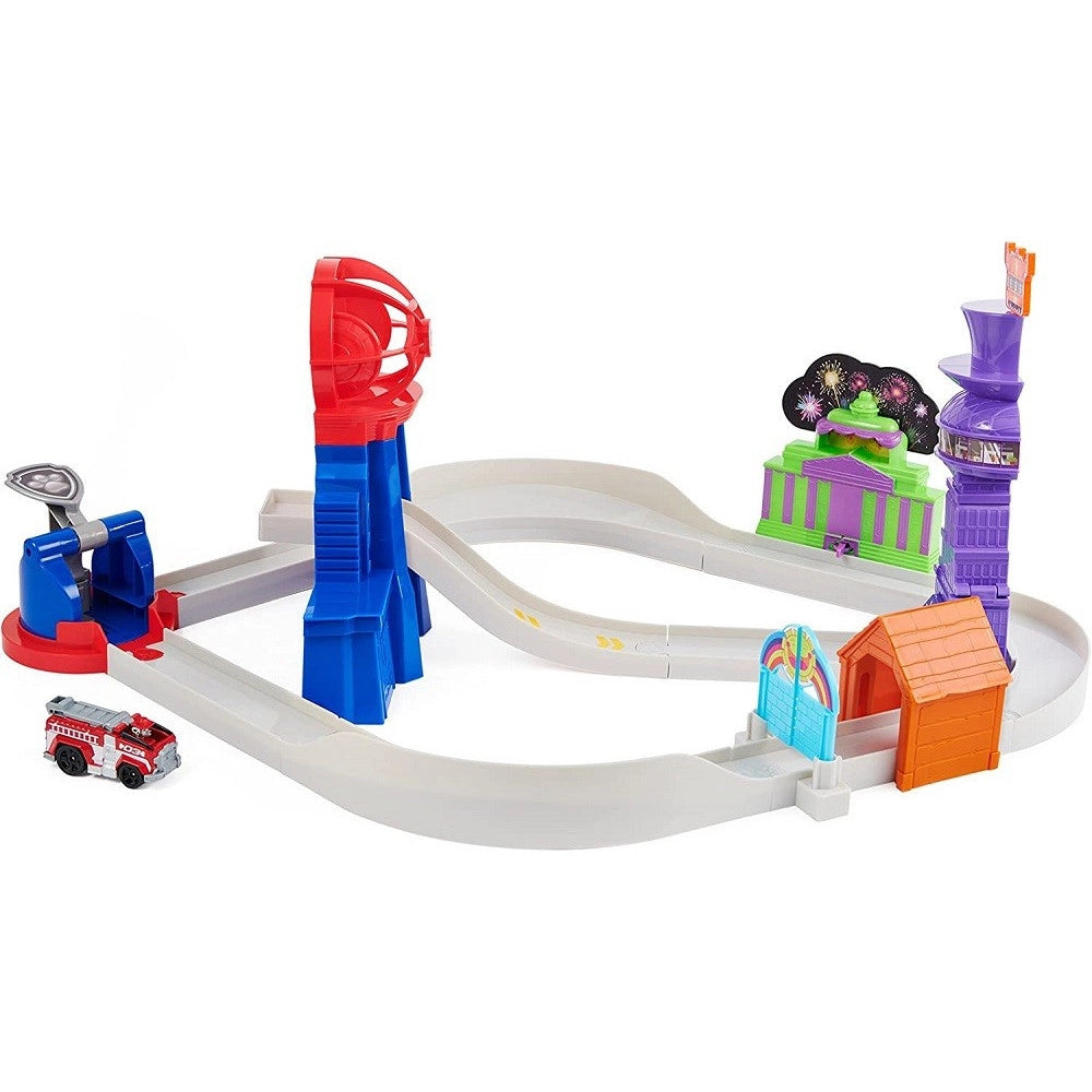 Trade Shop - Pista Macchinine Total City Rescue Con Veicolo Di Marshall Paw Patrol Giocattoli -