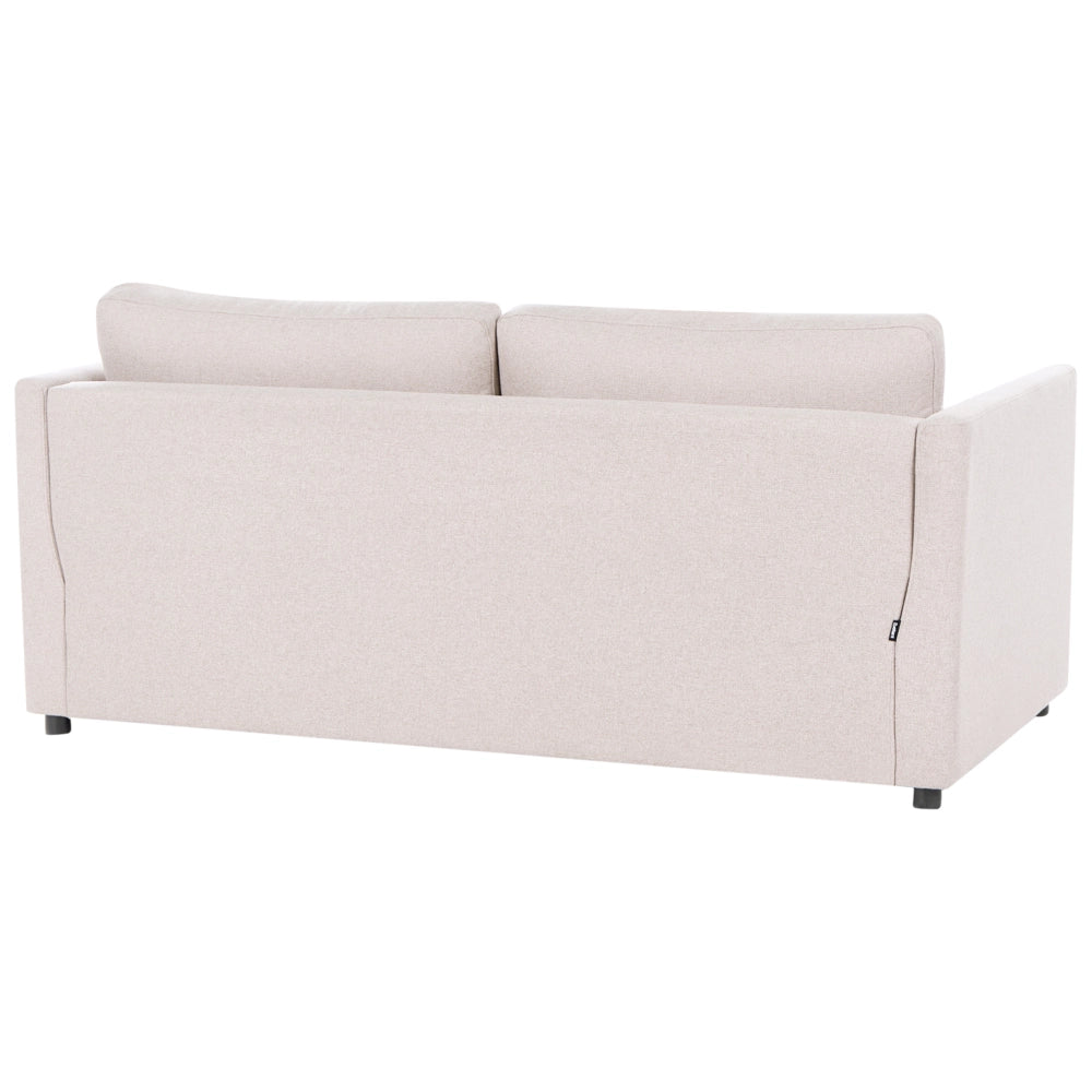 Divano letto a 2 posti in tessuto beige con struttura pieghevole e materasso